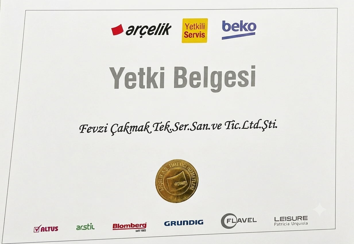 Arçelik Beko Yetkili Servis Belgesi